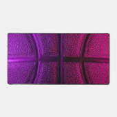 Dark Fuchsia Neon Lila Basketball Ball Gaming Schreibtischunterlage (Vorderseite)