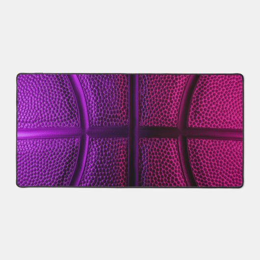 Dark Fuchsia Neon Lila Basketball Ball Gaming Schreibtischunterlage (Vorderseite)
