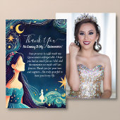 Dark Fun Star Prom Starry Night Sky Quinceanera Dankeskarte