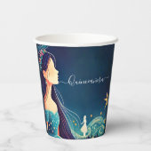 Dark Fun Star Prom Starry Night Sky Quinceanera Pappbecher (Rückseite)