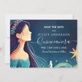 Dark Fun Star Prom Starry Night Sky Quinceanera Save The Date (Vorderseite)