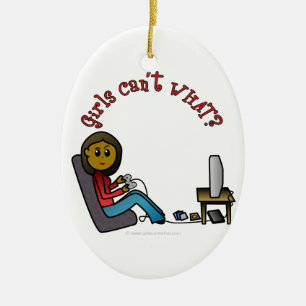 Dark Gamer Girl Keramikornament