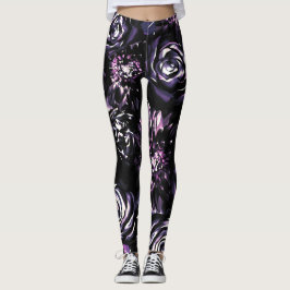 Dark Garden Bewitching Bold Lila Glam Blume Leggings