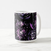 Dark Garden Bewitching Lila Glam Blume Kaffeetasse (VorderseiteRechts)