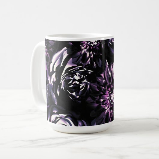 Dark Garden Bewitching Lila Glam Blume Kaffeetasse (Vorderseite Links)
