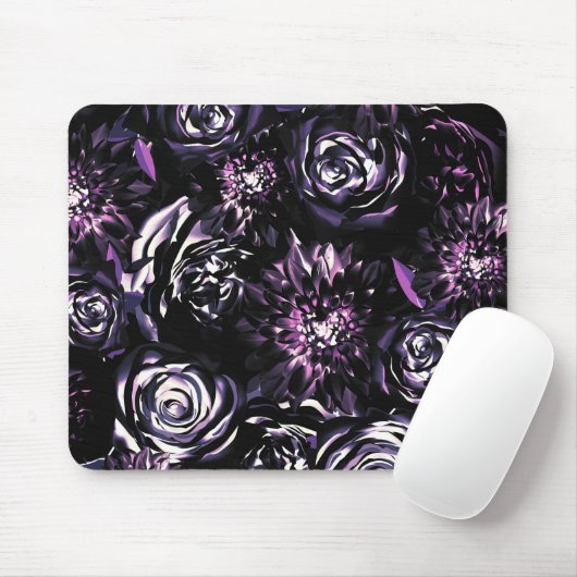 Dark Garden Bewitching Lila Glam Blume Mousepad (Mit Mouse)