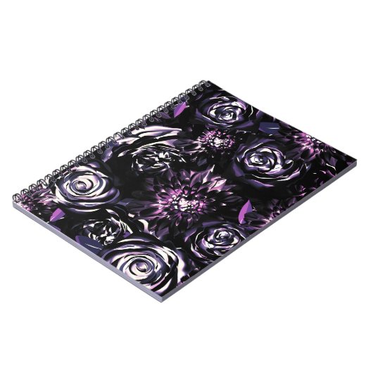 Dark Garden Bewitching Lila Glam Blume Notizblock (Linke Seite)