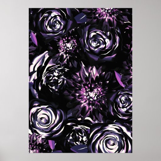 Dark Garden Bewitching Lila Glam Blume Poster (Vorne)