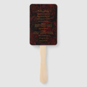 Dark Garden Rote romantische Blume Glam Wedding Fächer (Rückseite)