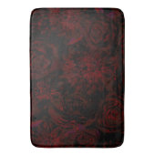 Dark Garden Rote Romantische Blume Gothic Glam Badematte (Vorderseite Vertikal)