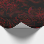Dark Garden Rote Romantische Blume Gotische Hochze Geschenkpapier (Ecke)