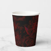 Dark Garden Rote Romantische Blume Gotische Hochze Pappbecher (Rückseite)