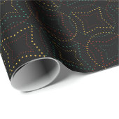 Dark Geometric Dotted  with Glowing Shapes Geschenkpapier (Rolleneckpunkt)