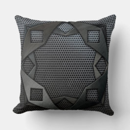 Dark Geometric Metal Pillow Kissen