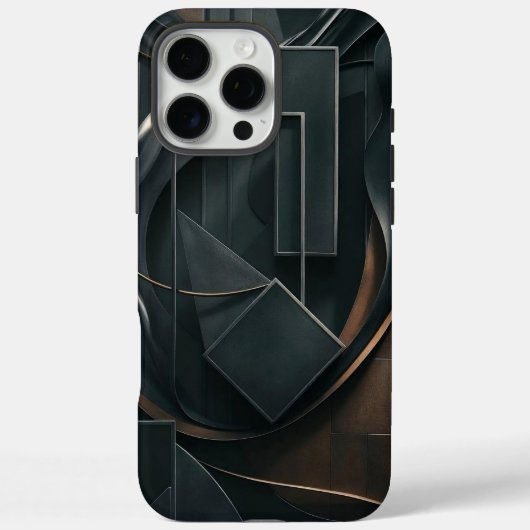 Dark Geometric Minimalistisch Phone Case (Rückseite)