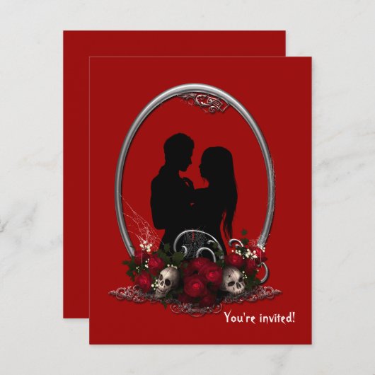 Dark Gewerkschaft Vampire Goth Wedding Einladung (Vorne/Hinten)