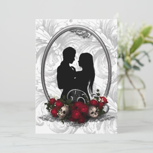 Dark Gewerkschaft Vampire Goth Wedding Einladung (Stehend Vorderseite)