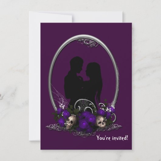 Dark Gewerkschaft Vampire Goth Wedding Einladung (Vorderseite)