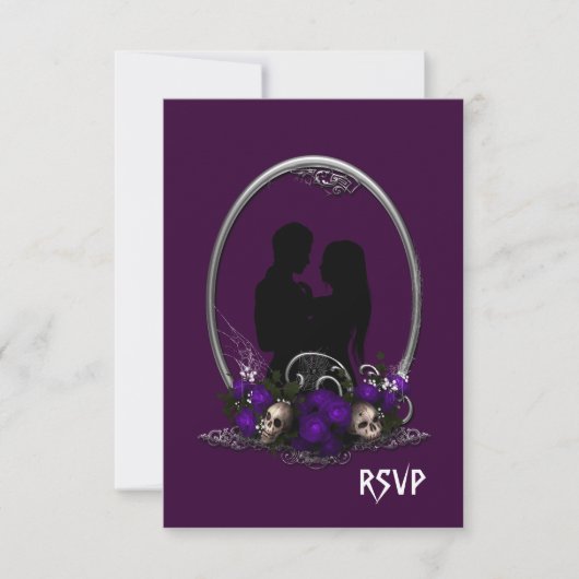 Dark Gewerkschaft Vampire Goth Wedding RSVP Karte (Vorderseite)