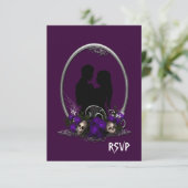 Dark Gewerkschaft Vampire Goth Wedding RSVP Karte (Stehend Vorderseite)