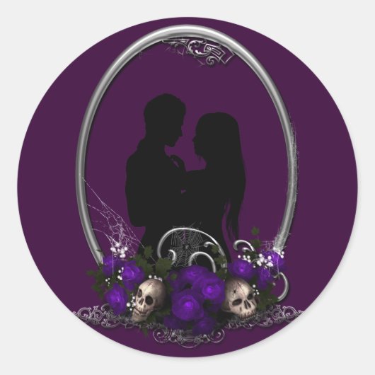 Dark Gewerkschaft Vampire Goth Wedding Runder Aufkleber (Vorderseite)