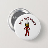 Dark Girl in Red Marching Band Uniform Button (Vorne & Hinten)