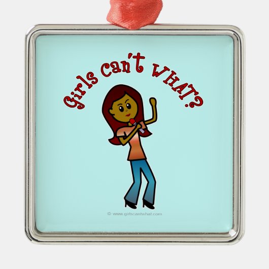 Dark Girl Singer Ornament Aus Metall (Vorne)