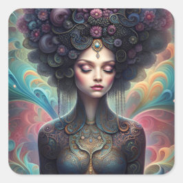 Dark Goddess Quadratischer Aufkleber