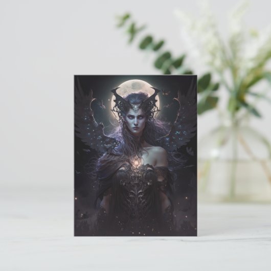 Dark Goddess Queen Fantasy Art Postkarte (Stehend Vorderseite)