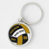 Dark Gold and Black Custom Volleyball Keychains Schlüsselanhänger (Vorne)