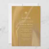 Dark Gold and Texture Orthodox Baptism Einladung (Vorderseite)