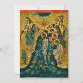 Dark Gold and Texture Orthodox Baptism Einladung (Rückseite)