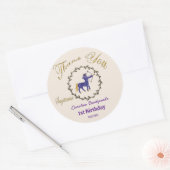 Dark Gold Floral Embossed Sagittarius Zodiac Runder Aufkleber (Umschlag)