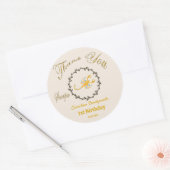 Dark Gold Floral Embossed Scorpio Zodiac Runder Aufkleber (Umschlag)