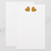 Dark Gold Grafik Herzdesign B09 Briefpapier (Vorne/Hinten)