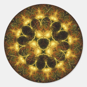 Dark Golden Forest Geometric Art Sticker
