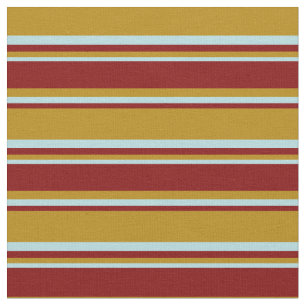Dark Goldenrod, Maroon & Powder Blue Pattern Stoff