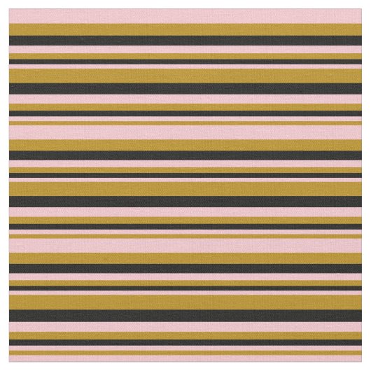 Dark Goldenrod, Pink & Black Lines Muster Stoff (Nahaufnahme)