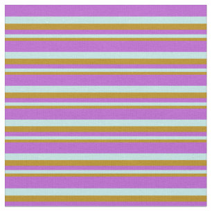 Dark Goldenrod, Türkis und Orchid Lines Stoff