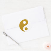 Dark Goldenrod Yin Yang Symbol Runder Aufkleber (Umschlag)