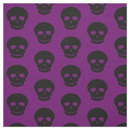 Dark Goth Lila Black Skulls Polka Dots Muster Stoff