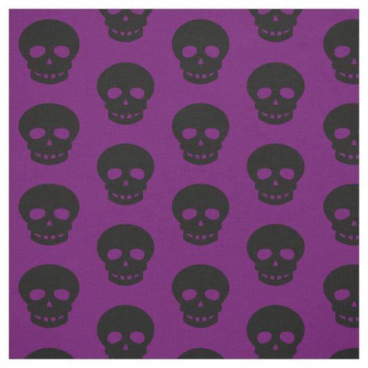 Dark Goth Lila Black Skulls Polka Dots Muster Stoff (Muster)