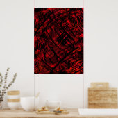 Dark Gothic Abstract Wall Art Red and Black Poster (Küche)