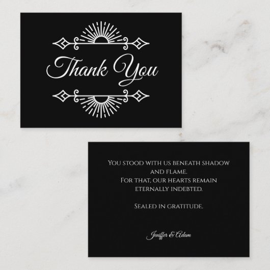 Dark Gothic Alternative Halloween wedding Mitteilungskarte (Vorne/Hinten)