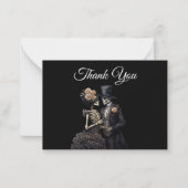 Dark  Gothic Alternative Halloween wedding Mitteilungskarte (Vorderseite)