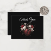 Dark Gothic Alternative Halloween wedding Mitteilungskarte (Vorderseite/Rückseite Beispiel)