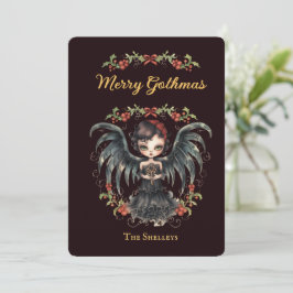 Dark Gothic Angel Christmas Feiertagskarte