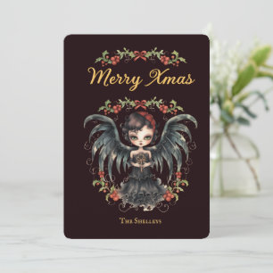 Dark Gothic Angel Christmas Feiertagskarte