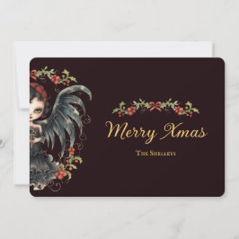 Dark Gothic Angel Christmas Feiertagskarte