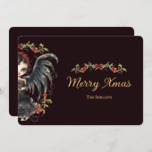 Dark Gothic Angel Christmas Feiertagskarte (Vorne/Hinten)